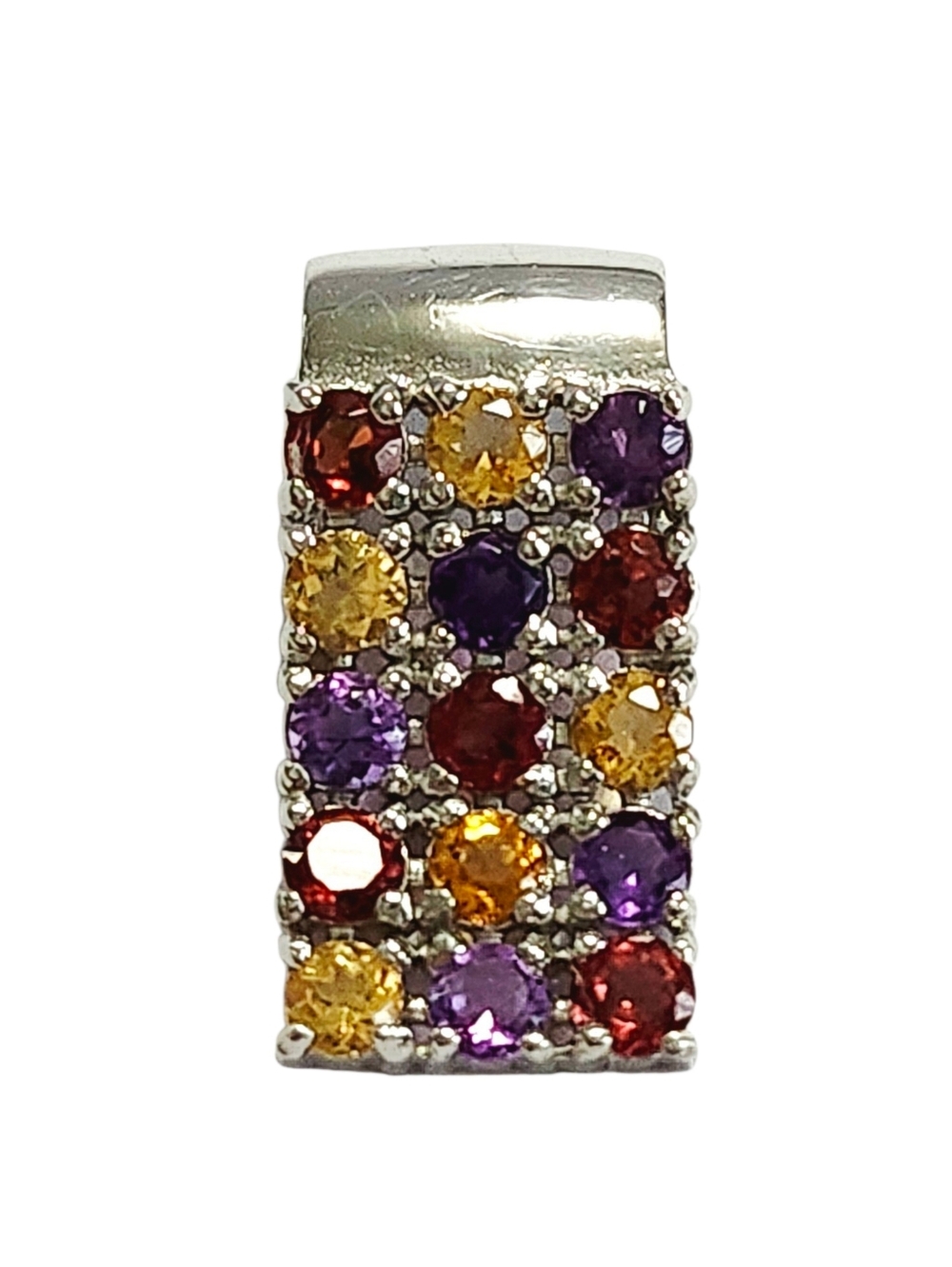 Citrine Amethyst Garnet Sterling silver Pendant